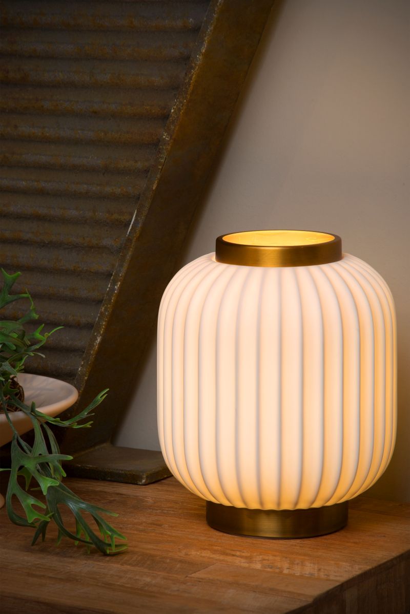 Lucide GOSSE - Stolná lampa - Ø 19,5 cm - 1xE14 - Biela